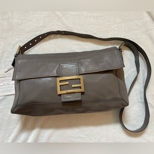 Fendi Large Gray Baguette Bag